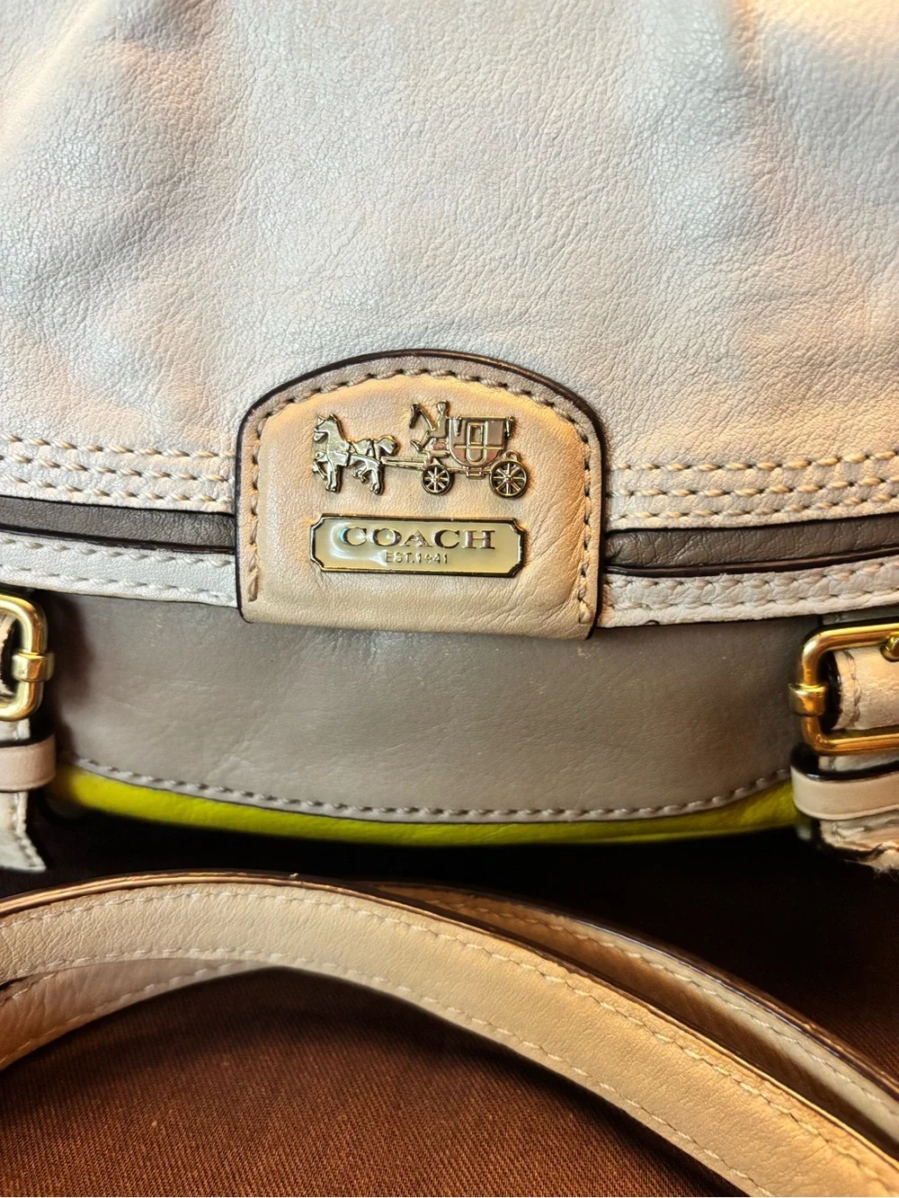 Coach Poppy Colorblock Leather Satchel Crossbody 22269